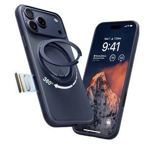 TORRAS 360 Magnetic Stand for iPhone 17 Pro Max Case Fit for MagSafe Military...